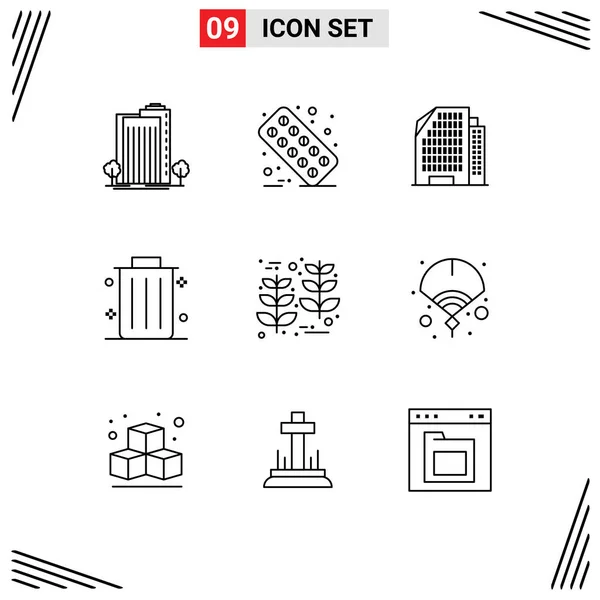 Universal Icon Symbols Group Modern Outlines Thanksgiving Grain Tablet Office — Stock Vector