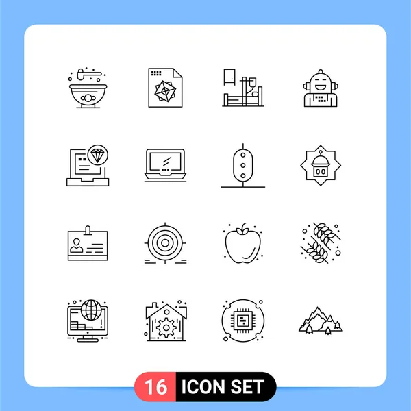 Creative Icons Modern Signs Sysymbols Code App Medicine Feeling Emotion — Vector de stock