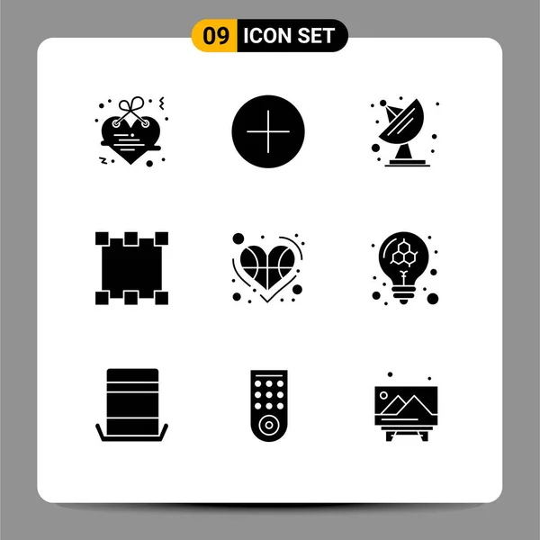 Icône Vectorielle Paquet Signes Symboles Ligne Pour Joueur Coeur Communication — Image vectorielle