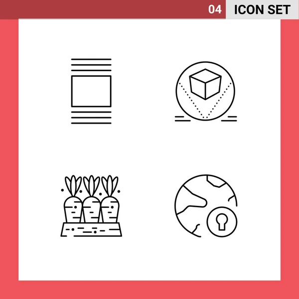 Conjunto Icones Modernos Símbolos Sinais Para Cobertura Fazenda Caixa Entrega — Vetor de Stock