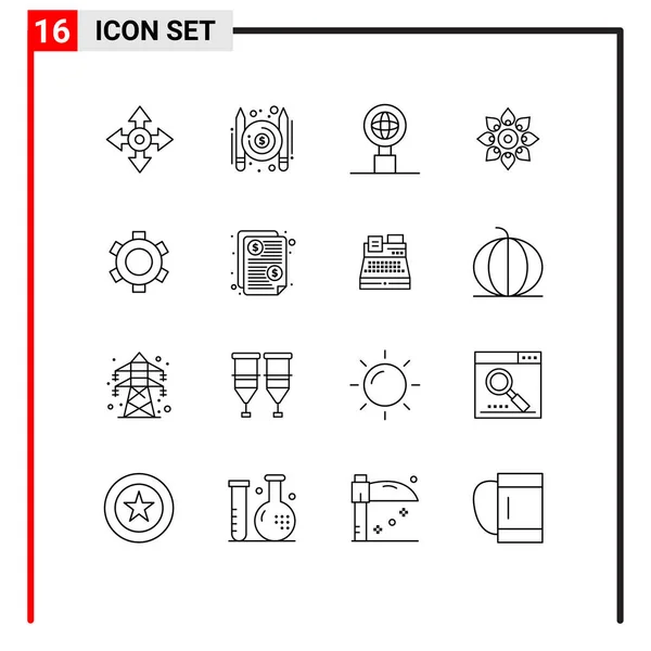 16个基本 Diwali 装饰可编辑向量设计元素的用户接口包 — 图库矢量图片