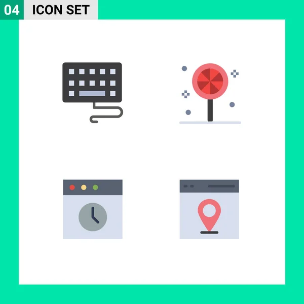 图形集键盘 Hallobetween 用户编辑向量设计元素等4个简单平面图标 — 图库矢量图片
