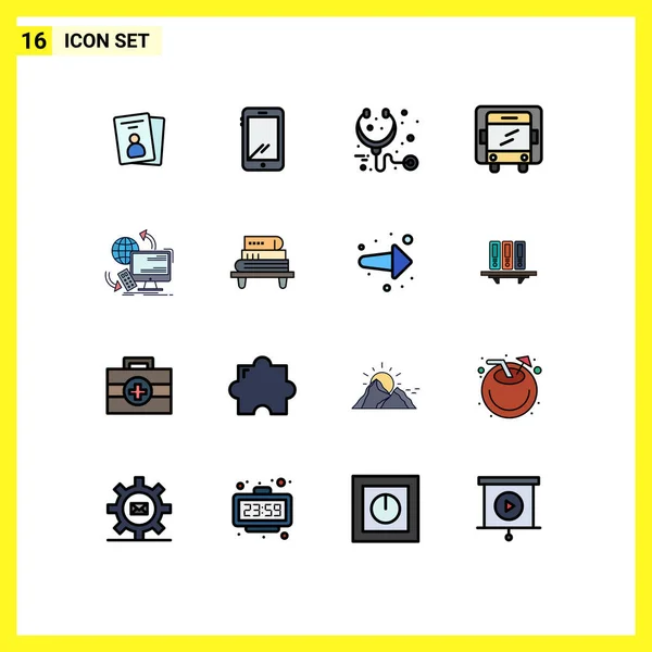 Stock Vector Icon Pack Line Signs Symbols Control Truck Iphone — Stock Vector