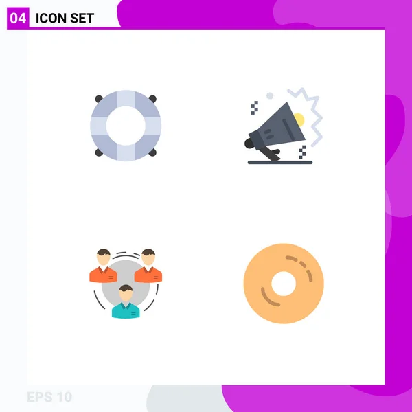 Pack Modern Flat Icons Signs Symbols Web Print Media Beach — Stock Vector
