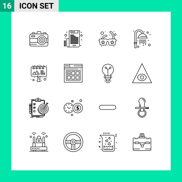 Conjunto Iconos Interfaz Usuario Moderna Símbolos Signos Para Página Cartelera — Vector de stock