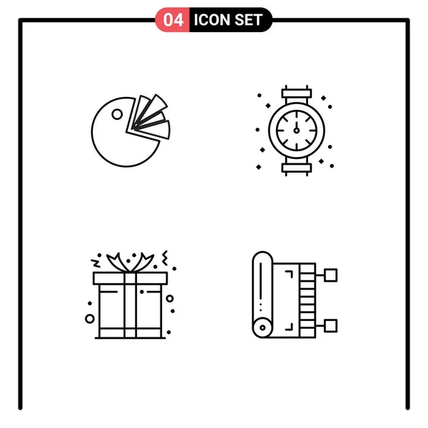 User Interface Pack Basic Filledline Επίπεδα Χρώματα Της Πίτας Χριστούγεννα — Διανυσματικό Αρχείο