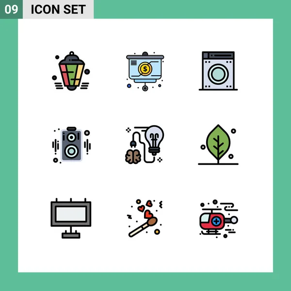 Stock Vector Icon Pack Van Line Signs Symbolen Voor Brainstormen — Stockvector