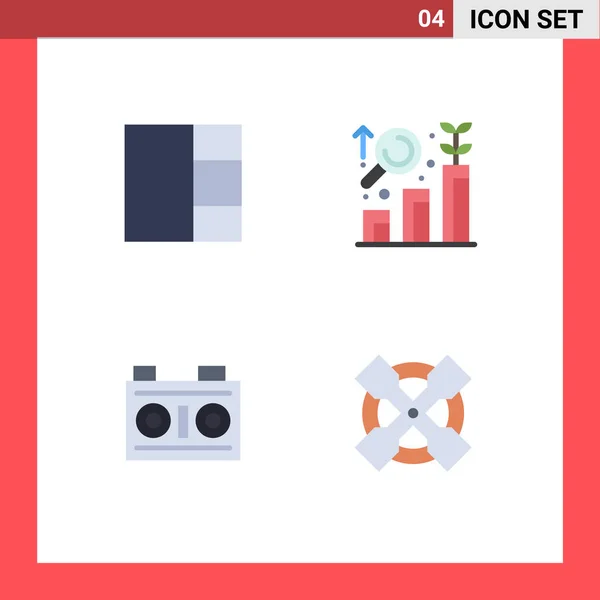 Thematic Vector Flat Icons Editable Sysymbols Grid Photography Analysis Camera — Vector de stock