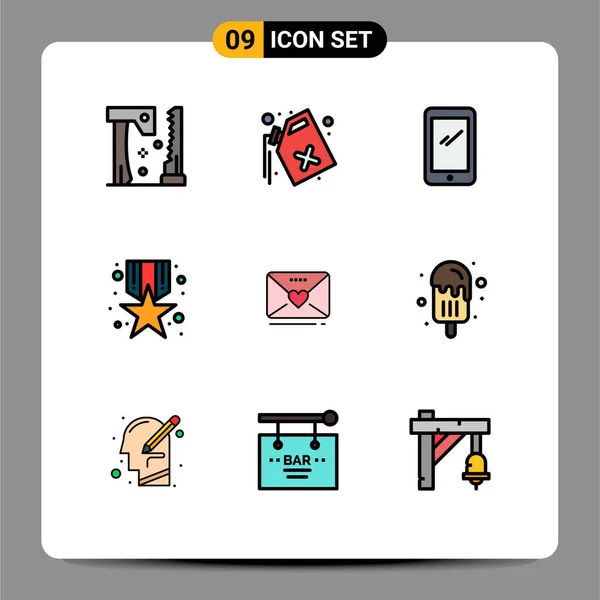 Set Modern Icons Symbols Signs Sms Reward Phone Medal Iphone — Stock Vector