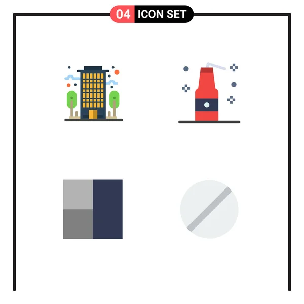 Interface Usuário Flat Icon Pack Modern Signs Symbols Building Biology — Vetor de Stock