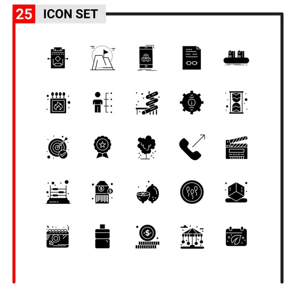 Stock Vector Icon Pack Signos Símbolos Línea Para Documento Certificado — Archivo Imágenes Vectoriales
