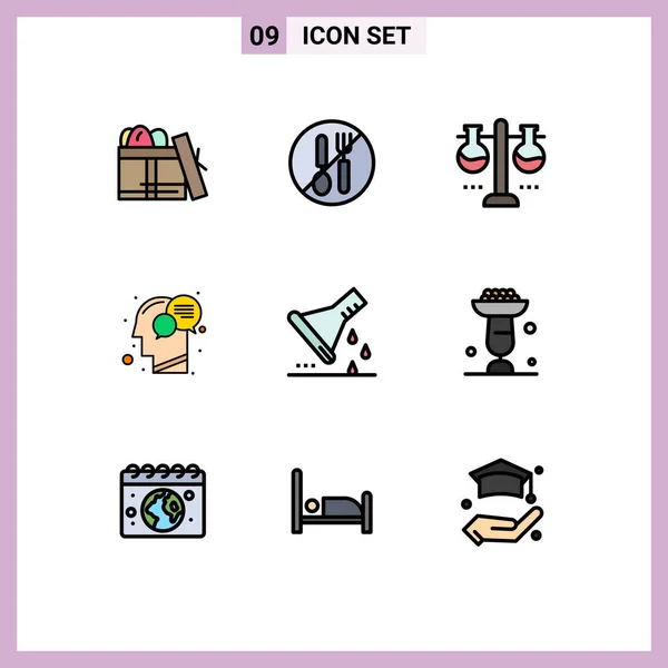Creative Icons Modern Signs Symbols Mind Head Forbidden Communication Test — Stock Vector