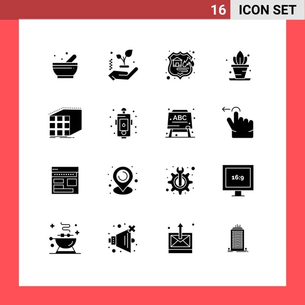 Universal Icon Symbols Group Modern Solid Glyphs Matrix Cube Seo — 스톡 벡터