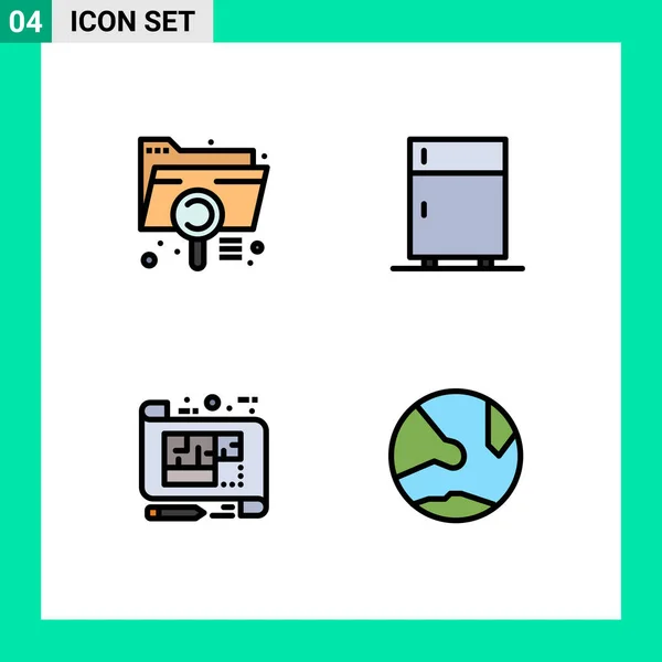 Stock Vector Icon Pack Mit Linienzeichen Und Symbolen Für Analyse — Stockvektor