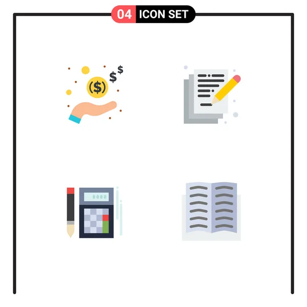 Universal Flat Icons Set Für Web Und Mobile Anwendungen Hand — Stockvektor