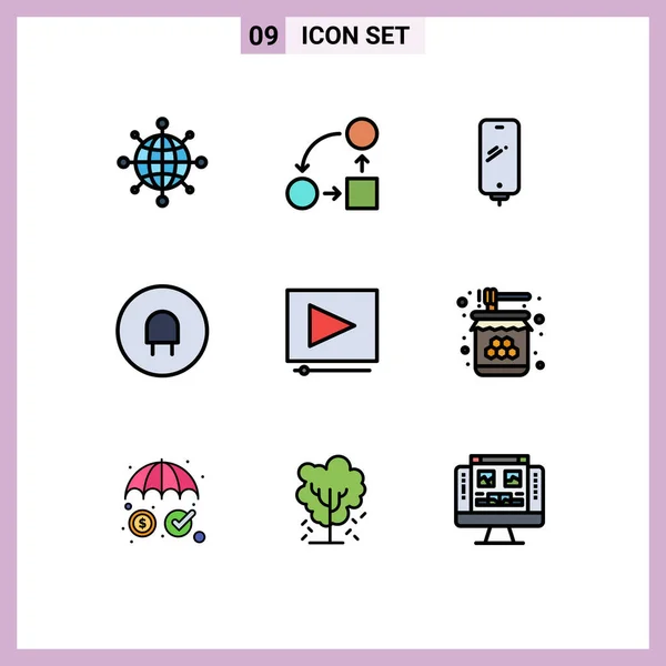 Universal Icon Symbols Group Modern Filledline Flat Colors Clip Plug — Διανυσματικό Αρχείο