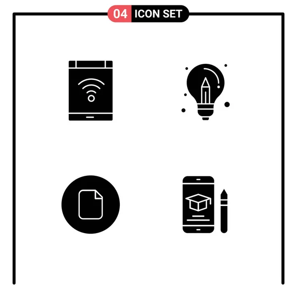 Universal Icon Symbols Group Modern Solid Glyphs Connection Idea Phone — 스톡 벡터