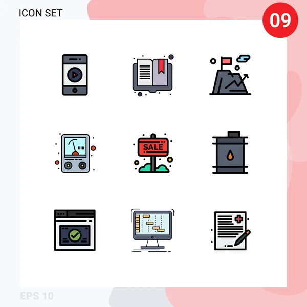 Creative Icons Modern Jelek Szimbólumok Eladó Banner Üzleti Voltmeter Ampere — Stock Vector