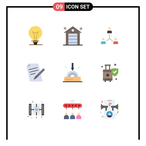 Creative Icons Modern Signs Symbols Pen File Structure Team Hierarchy — Stock Vector