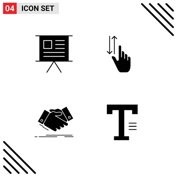 Creative Icons Modern Signs Symbols Business Marketing Gestures Hand Shake — Stock Vector
