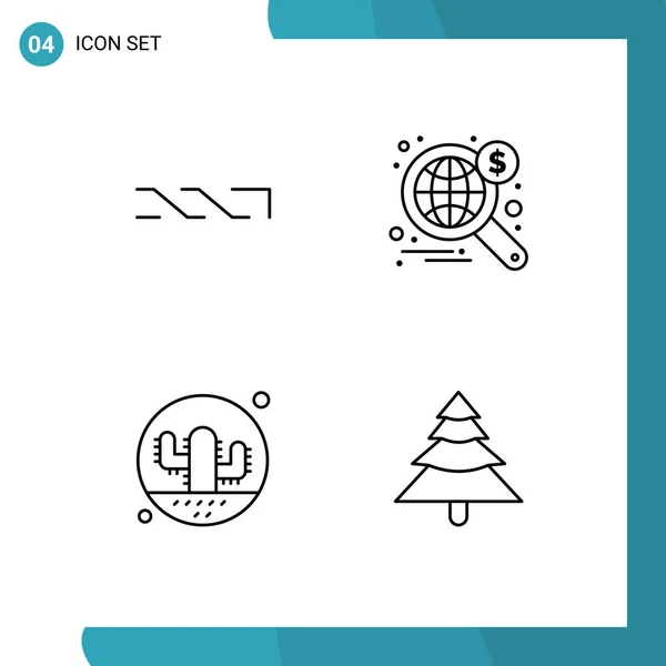 Stock Vector Icon Pack Sinais Linha Símbolos Para Nxt Deserto — Vetor de Stock