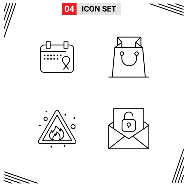 Icône Vectorielle Stock Paquet Signes Symboles Ligne Pour Calendrier Risque — Image vectorielle