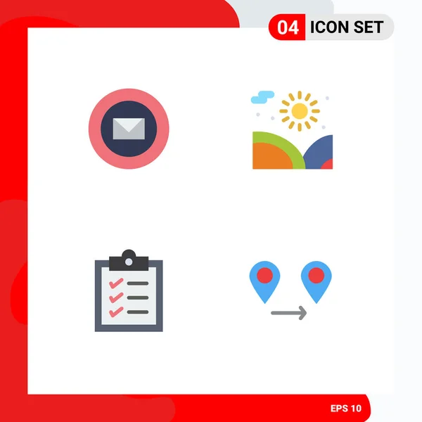 Mobile Interface Flat Icon Set Van Pictogrammen Van Post Lijst — Stockvector