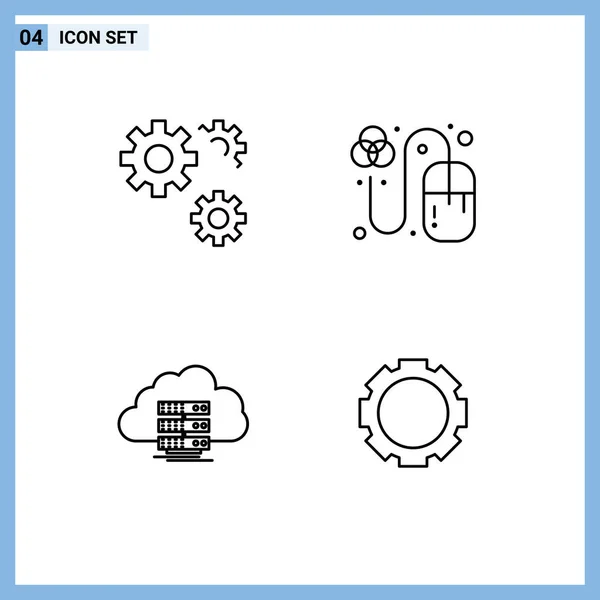 Set Universal Creative Icons Simply Vector Illustrations Web Mobile Apps — Stock Vector