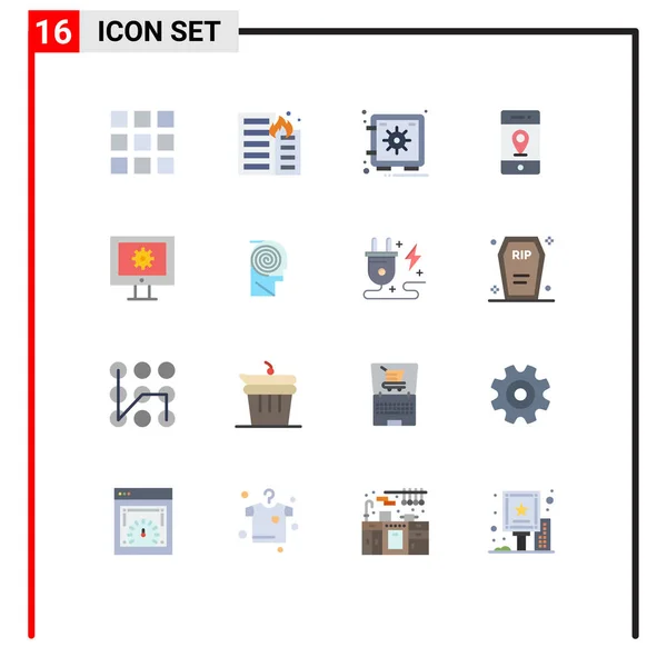 Conjunto Iconos Interfaz Usuario Moderna Signos Símbolos Para Soporte Técnico — Archivo Imágenes Vectoriales