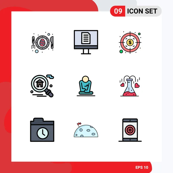 Universal Icon Symbols Group Modern Filledline Flat Colors Chemical Training — 스톡 벡터