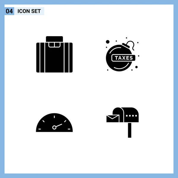 Stock Vector Icon Pack Mit Linienzeichen Und Symbolen Für Aktentasche — Stockvektor