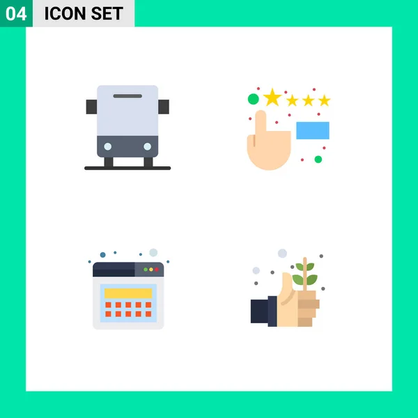 Thematic Vector Flat Icons Editable Sysymbols Bus Page Transport Feedback — Vector de stock