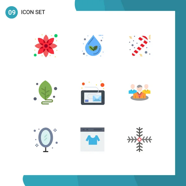 Creative Icons Modern Signs Symbols Inbox Science Water Leaf Biology — Stock Vector