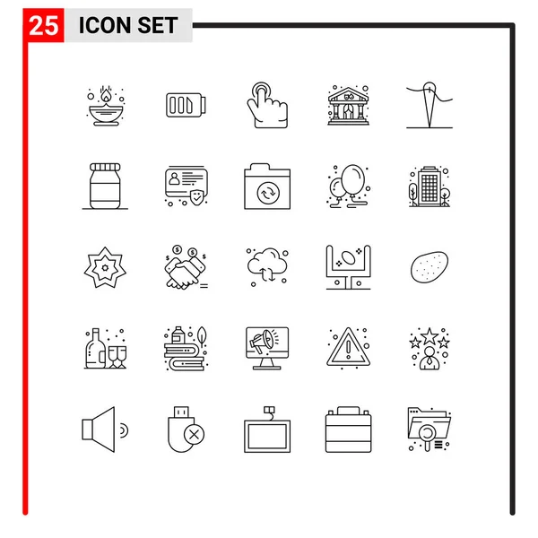 Set Modern Icons Symbols Signs Sew Handmade Click Building Show — Stock Vector