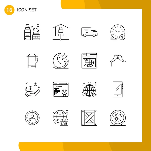 Thematic Vector Outlines Editable Symbols Currency Dollar Smart Home Money — 스톡 벡터