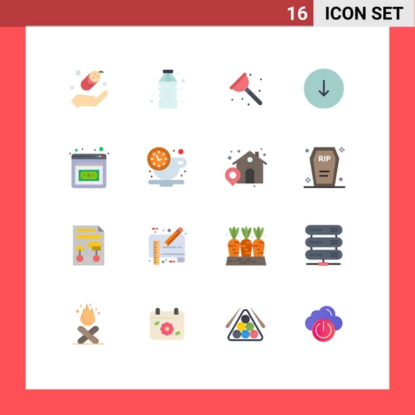 Set Modern Icons Sysymbols Signs Investment Business Development Plumber Downloads — Archivo Imágenes Vectoriales