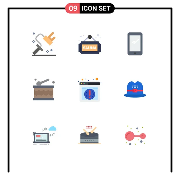 Interfaz Usuario Paquete Color Plano Signos Símbolos Modernos Web Vacaciones — Vector de stock