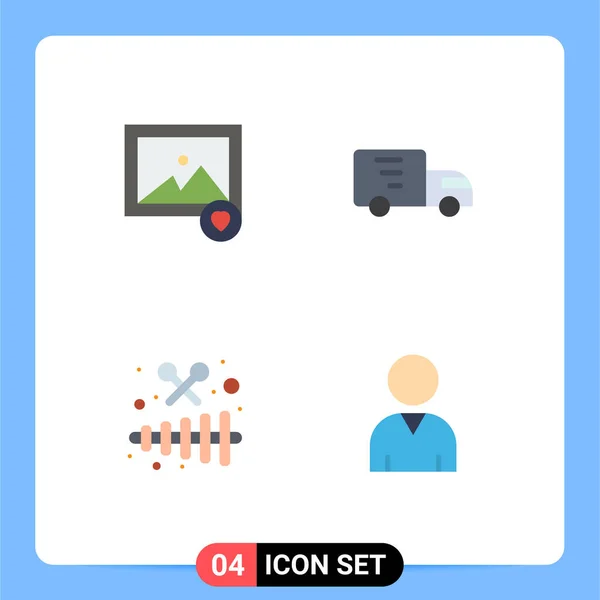 Mobile Interface Flat Icon Set Pittogrammi Elementi Design Vettoriale Modificabili — Vettoriale Stock