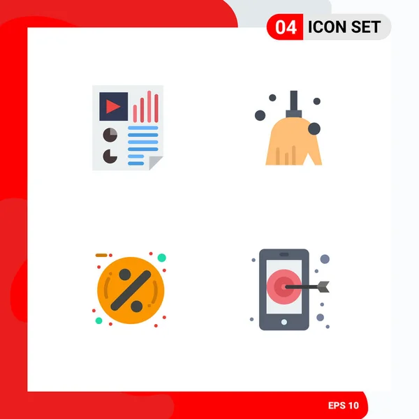 Universal Flat Icons Set Web Mobile Applications Data Sale Report — 스톡 벡터