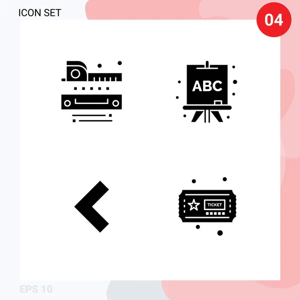 User Interface Solid Glyph Pack Modern Signs Symbols Level Left — Διανυσματικό Αρχείο