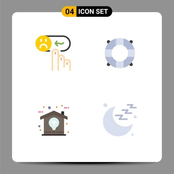 Mobile Interface Flat Icon Set Mit Piktogrammen Für Emotion Design — Stockvektor