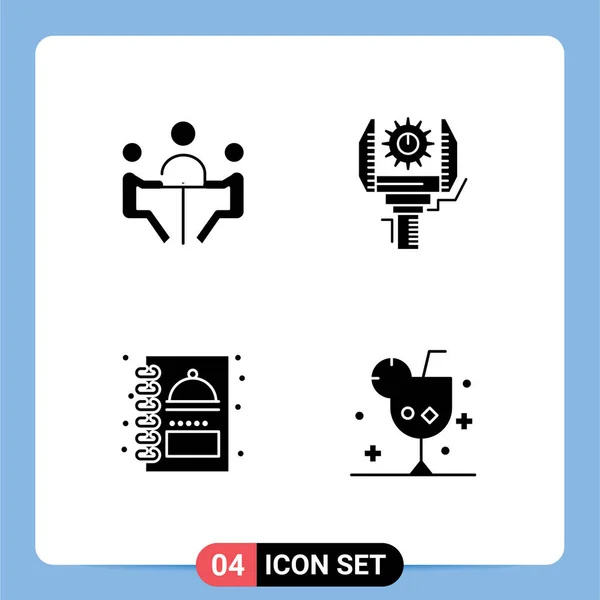 Universal Icon Symbols Group Modern Solid Glyphs Business Robótica Discussão —  Vetores de Stock