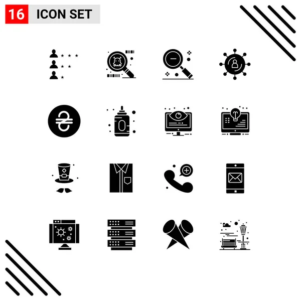 User Interface Solid Glyph Pack Modern Signs Symbols Ukraine Hryvna — Διανυσματικό Αρχείο