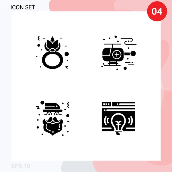 Universal Icon Symbols Group Modern Solid Glyphs Day Claus Mulheres —  Vetores de Stock