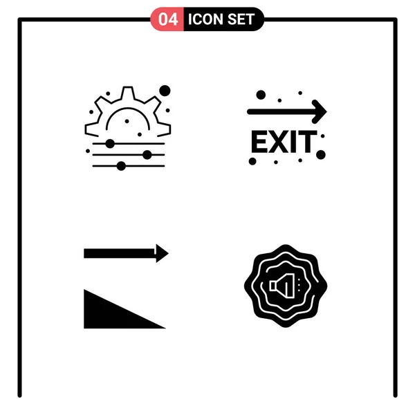 Universal Icon Symboler Gruppe Moderne Solid Glyffer Kreative Sortering Exit – Stock-vektor