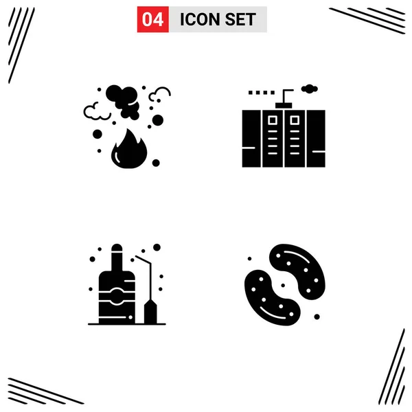 Creative Icons Modern Signs Sysymbols Burn Power Pollution Emergency Alcohol — Vector de stock