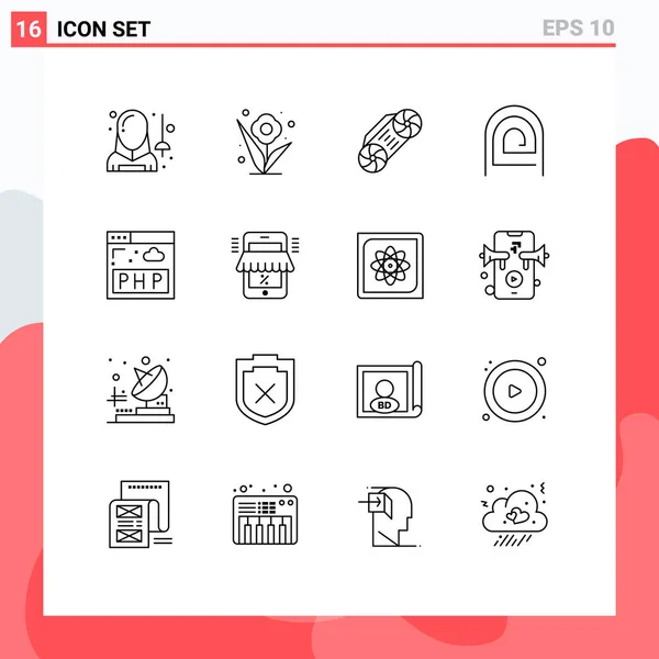 Stock Vector Icon Pack Signos Símbolos Línea Para Datos Patrón — Vector de stock