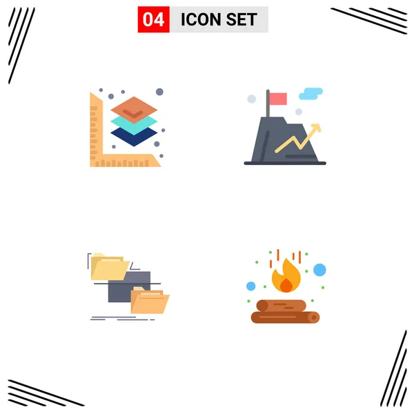 Thematic Vector Flat Icons Editable Sysymbols Scale Management Business Mountain — Vector de stock