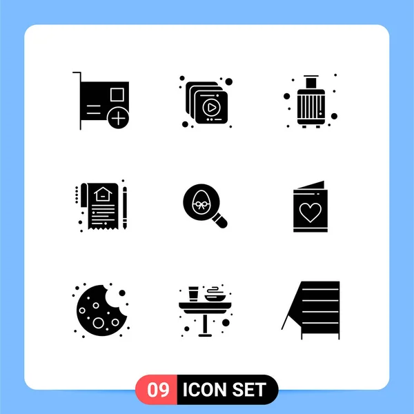 Universal Icon Symbols Group Modern Solid Glyphs Contract House Baggage — Stockový vektor