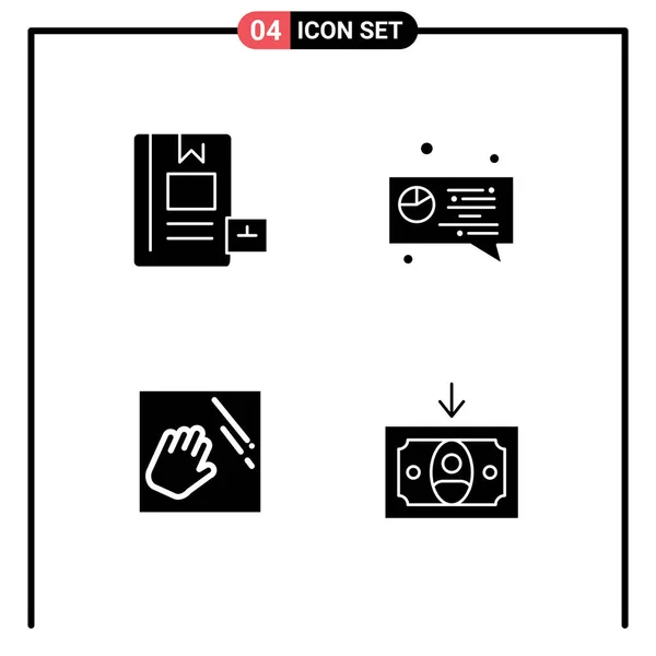 Icone Creative Segni Simboli Moderni Libro Pulito Conoscenza Digitale Pulizia — Vettoriale Stock
